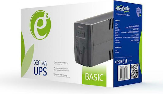 Energenie Unitate UPS-PC-652A Unitate UPS Linie Interactivă 650VA 390W cu 2 Prize IEC