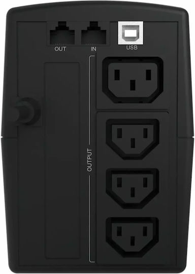 Conceptronic ZEUS02E UPS Line-Interactive 850VA 480W με 4 IEC Πρίζες