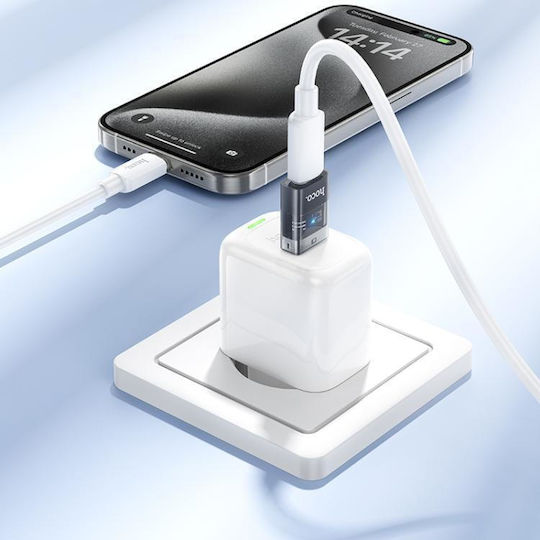 Hoco Adapter Usb A Male To Typ C Female Ua36c Transparent Black 6942007647212