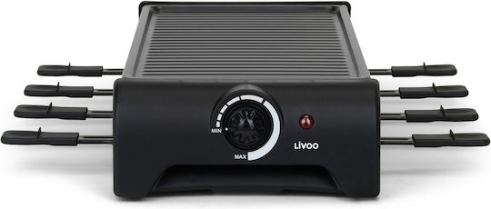 Livoo Επιτραπέζια Ηλεκτρική Ψησταριά Raclette Αυλακωτής Πλάκας 1300W με Ρυθμιζόμενο Θερμοστάτη 42x23εκ.