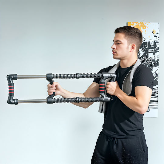 Sportnow Power Twister 4 Springs Resistance 10 to 80 kg Stainless Steel 80x22x5 cm Black A91-371v00bk