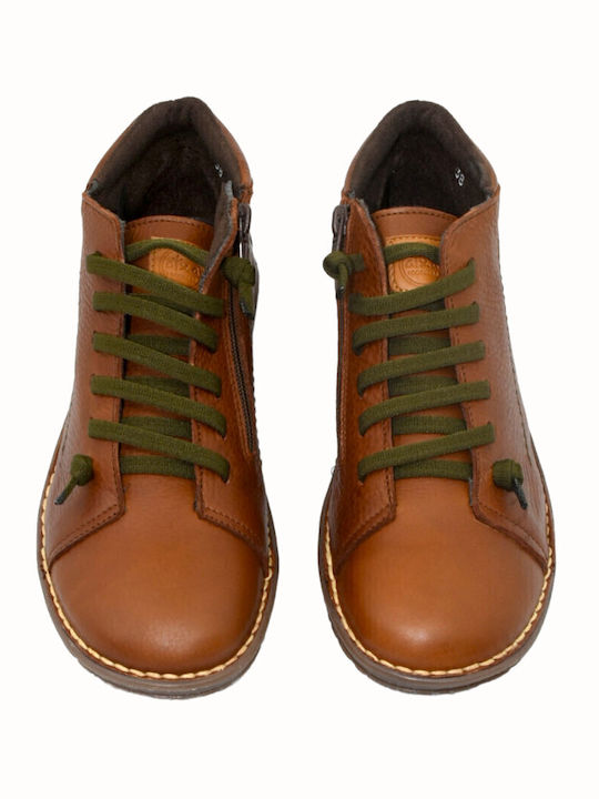 Leder Stiefeletten Damen Tabac Braun