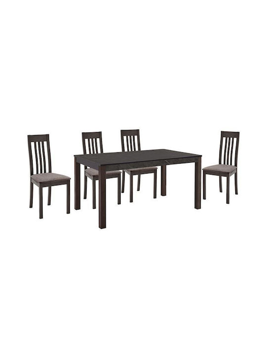 Sufragerie Sabinio 5buc Greystone / Dark Walnut 135x80buc