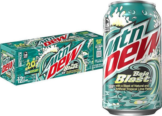Mountain Dew Energy Drink με Ανθρακικό σε Κουτί 355ml