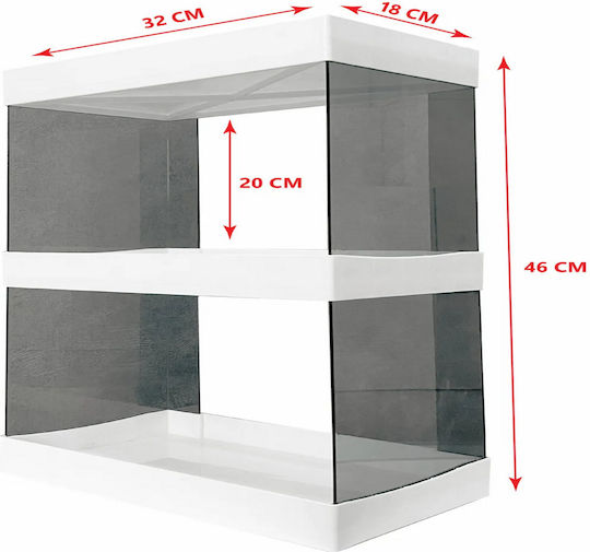 Femmit Premium Multifunctional Desktop Organizer Shelf for Cosmetics, Jewelry, Makeup & Accessories 3 Tiers with Transparent Black Sides