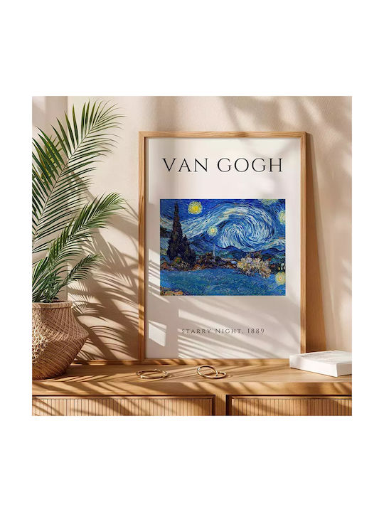 Πόστερ & Κάδρο Van Gogh Starry Night Art003 30x40cm Μαύρο Ξύλινο Κάδρο Πόστερ