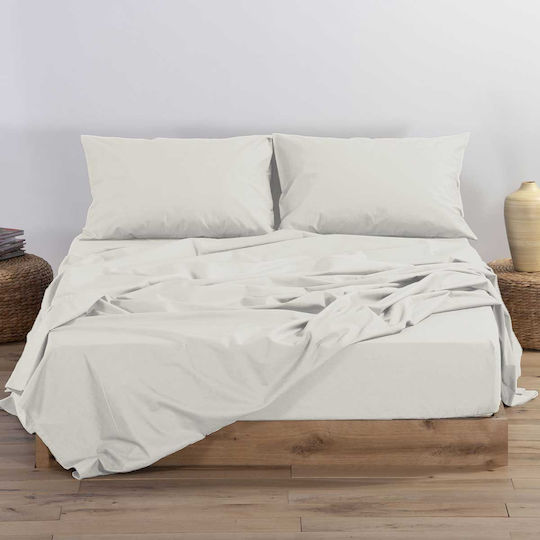Nef-Nef Homeware Duvet Cover Cotton Queen 230x240 Basic 22 Ecru