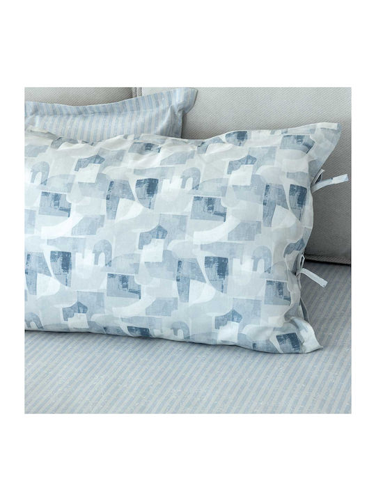 Palamaiki Duvet Cover Set Queen with 2 Pillowcases 240x250 Es104 Blue