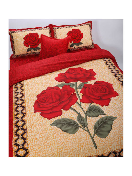 Silk Fashion Duvet Cover Set Cotton Single with Pillowcase & 1 Sheet 160x240 Joy Orange