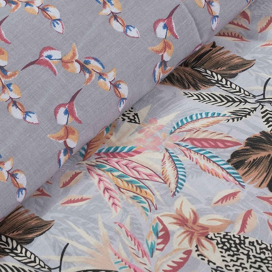 Madi Duvet Cover Set Queen with 2 Pillowcases 220x240 Buds Gray