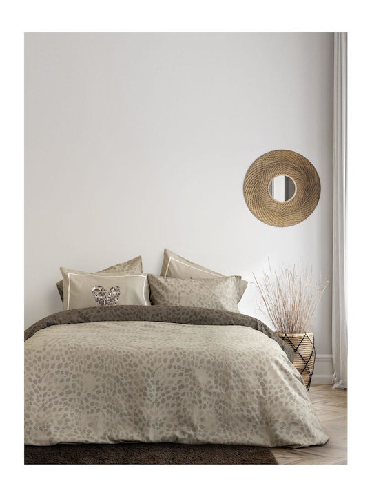 Nima Duvet Cover Set Flannel Single with Pillowcase 160x240 Sylvan Beige