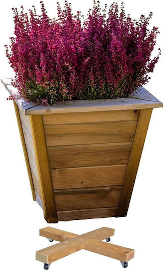 Showood Βάση Γλάστρας Ξύλινη με Ρόδες 50x50εκ.