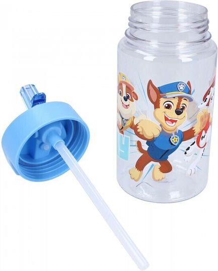 Paw Patrol Kinder Trinkflasche Paw Patrol Kunststoff mit Stroh Paw 450ml
