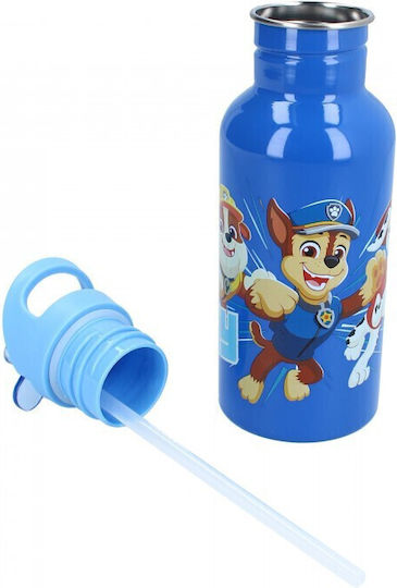 Paw Patrol Kinder Trinkflasche Paw Patrol Rostfreier Stahl mit Stroh 500ml (Verschiedene Designs oder Farben)