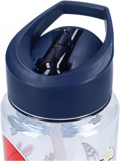 Vadobag Sticlă Pentru Copii Din Plastic Cu Pai Spidey 450ml