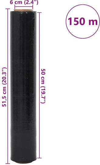 Vidaxl Stretch Film 2 Τεμάχια Μαύρο 30 Μm 50 Cm X 150 M Μαύρο