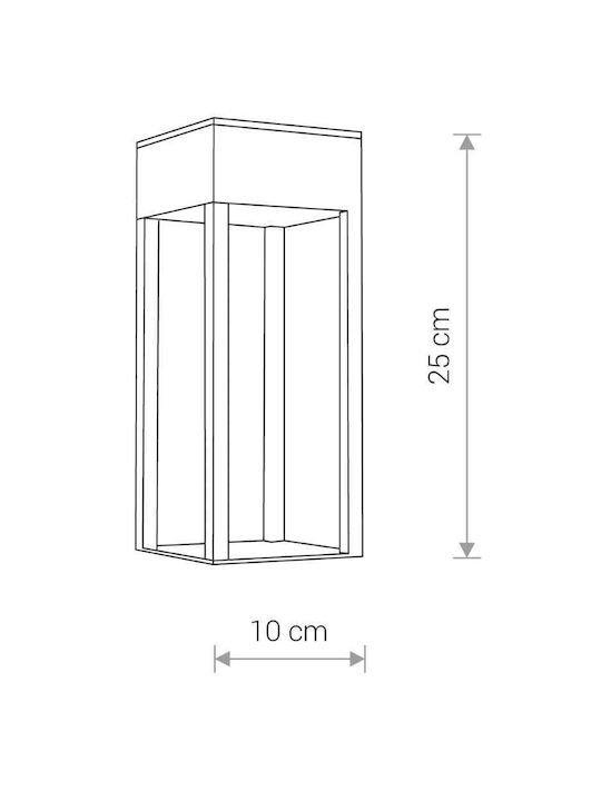 Nowodvorski Structure Επιτοίχια Εξωτερική Πλαφονιέρα LED IP54 13W με Θερμό Λευκό Φως 10x25εκ.