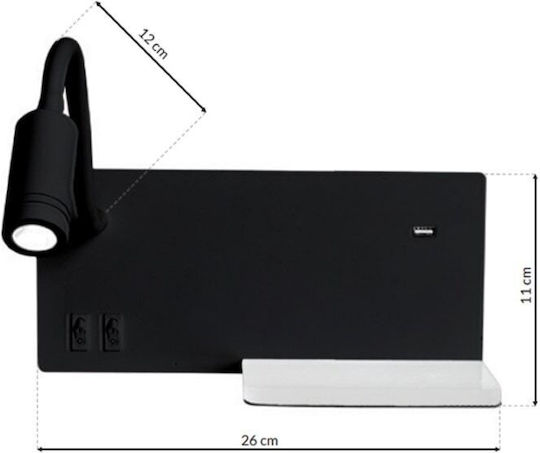 Eko Light Wandmontierte Außenleuchte LED 2W mit Natürliches Weiß Licht 30x20x20εκ.