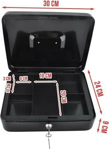 Malatec Cash Box with Lock Black 00001216