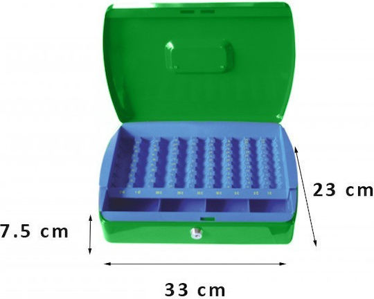 Cash Box with Lock Green Arte TS0608G