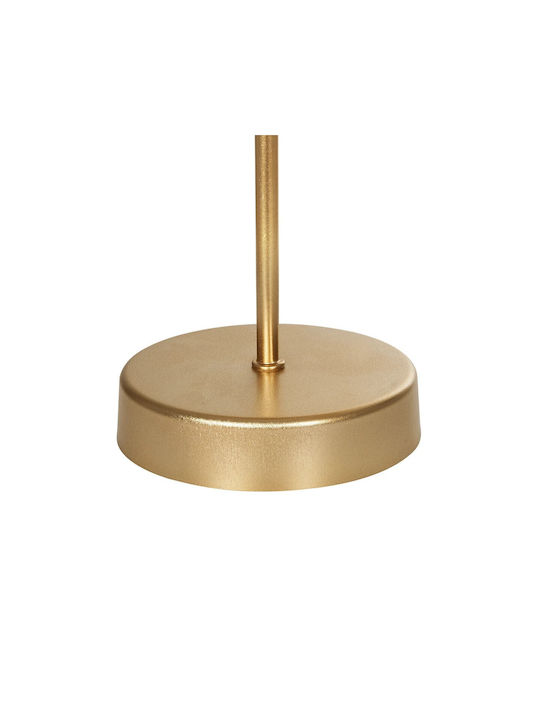 GloboStar Wiz Metal Table Lamp for Socket E27 with Beige Shade and Gold Base