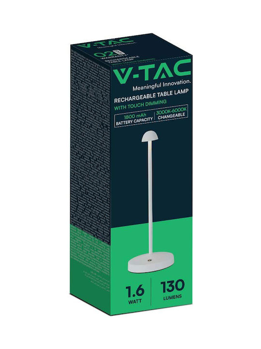 V-TAC Lămpi De Masă Metalice Led Încorporat Cu Abajur Alb Și Bază