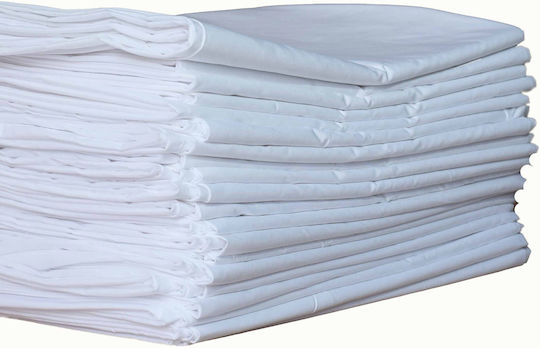 Decocraft Hotel Sheet White Single 160x240cm Cotton & Polyester 1pcs