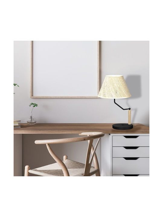 Eko Light Etna Metal Lampă de masă pentru Soclu E27 cu Abajur Bej și Bază Negru