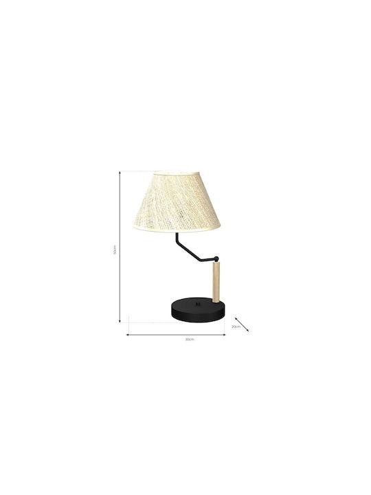 Eko Light Etna Metal Lampă de masă pentru Soclu E27 cu Abajur Bej și Bază Negru