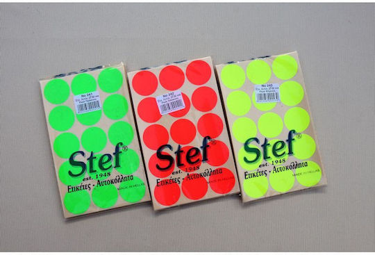 Stef Labels 600τμχ Kleine Klebeetiketten Runde in Roter Farbe 32mm