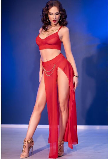 Chilirose Sexy Στολή Κόκκινη