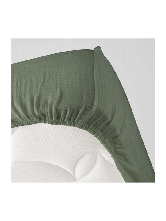 Douceur d'Intérieur Sheet Super-Double with Elastic 160x200cm. Green