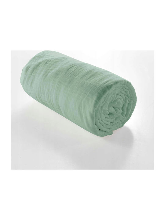 Douceur d'Intérieur Sheet Super-Double with Elastic 160x200cm. Green