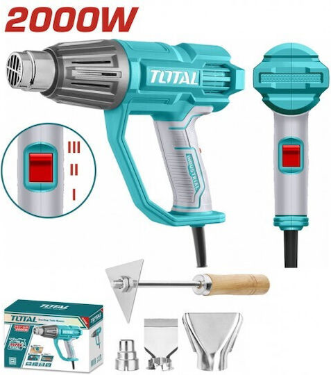 Total Πιστόλι Θερμού Αέρα 2000W με Ρύθμιση Θερμοκρασίας εως και 450°C