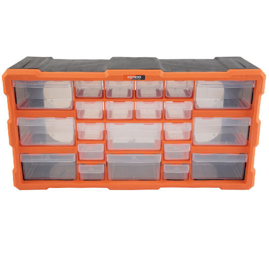 Kendo Werkzeugkoffer-Organisator 22 Positionen Orange 15x25x3.5cm