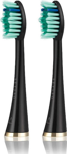 Seysso Gold Anti Plaque Spare Heads 2 Pcs Black