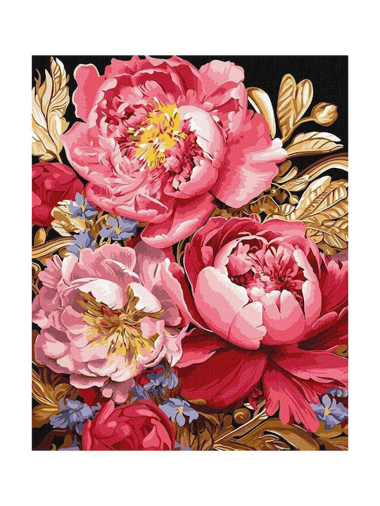 Painting by Numbers Frame 40x50cm Floral Inspiration Metallic Colors Ideyka