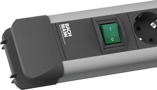 Bachmann Захранваща лента 4 Позиции с USB-A и Кабел 2м Черен