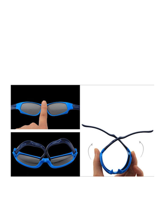 Techsuit Sunglasses Polarised 816-c5 Sport Type Kids Between 3-8 Years Blue Yellow