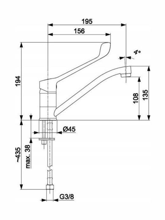 KFA Kitchen Faucet Counter Silver