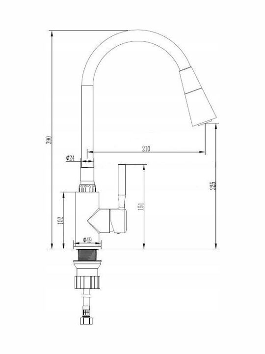 Invena Kitchen Faucet Counter Beige