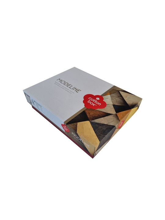 Cotton Box Bettbezug-Set Baumwolle Doppelbett mit 2 Kissenbezügen & 1 Bettlaken 200x220 Grey