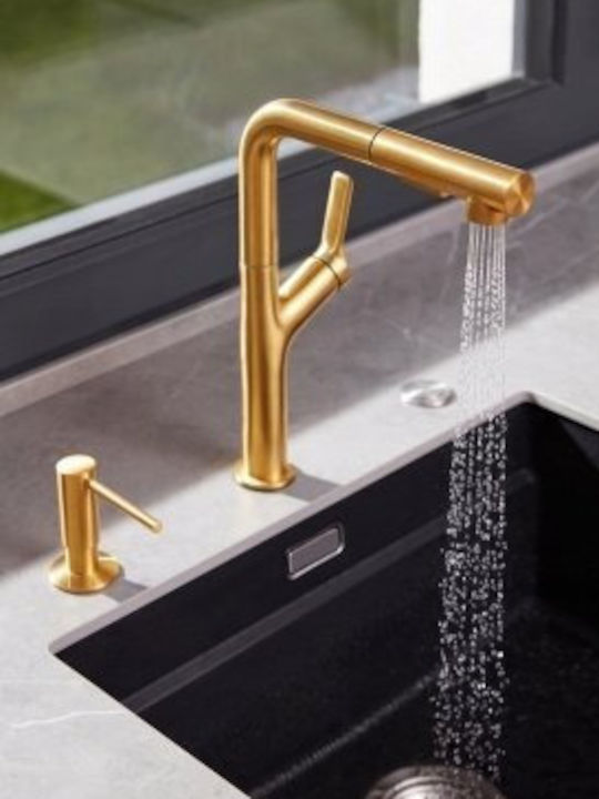 KFA Kitchen Faucet Counter with Shower Gold