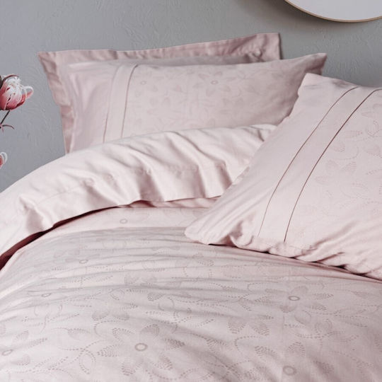 Cotton Box Bettbezug-Set Doppelbett mit 2 Kissenbezügen & 1 Bettlaken 200x220 Powder Pink