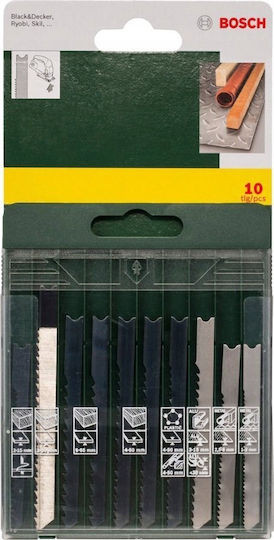 Bosch Jigsaw Blade Set Wood Metal Plastic 10 Pieces U-shank