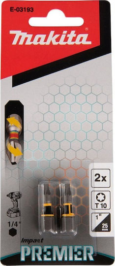 Bit de șurubelniță Makita T10-25mm 2 buc Impact Premier