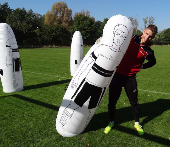 Yakimasport Self-rising Inflatable Wall Football Training Player Dummies White Height 205cm