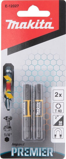 Makita Makita Screwdriver Bit T40-50mm 2pcs Impact Premier
