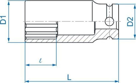 King Tony Căpăcel Hexagonal Priza cu Patrat de Prindere 1/2" Diametru 1/2" 1buc