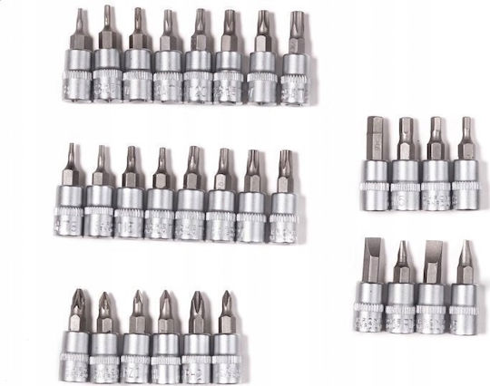 JCB Hexagon Sockets with Frame Host 1/2" 3/8" 1/4" Diameter 1/2" 3/8" 1/4"